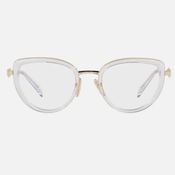 *NWT* Prada Gold/Clear Eyelass Frames